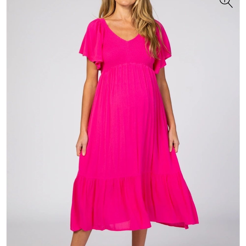 Maternity Fuscia Maxi Dress